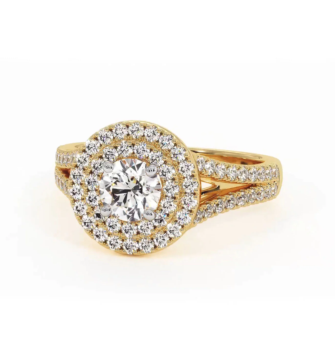 Camilla Diamond Halo Engagement Ring in 18K Gold 1.15ct G/SI2 - Image 91