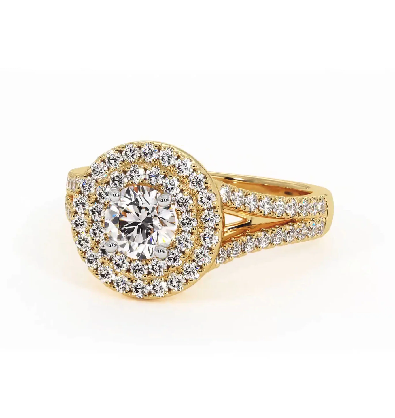 Camilla Diamond Halo Engagement Ring in 18K Gold 1.15ct G/SI2 - Image 92