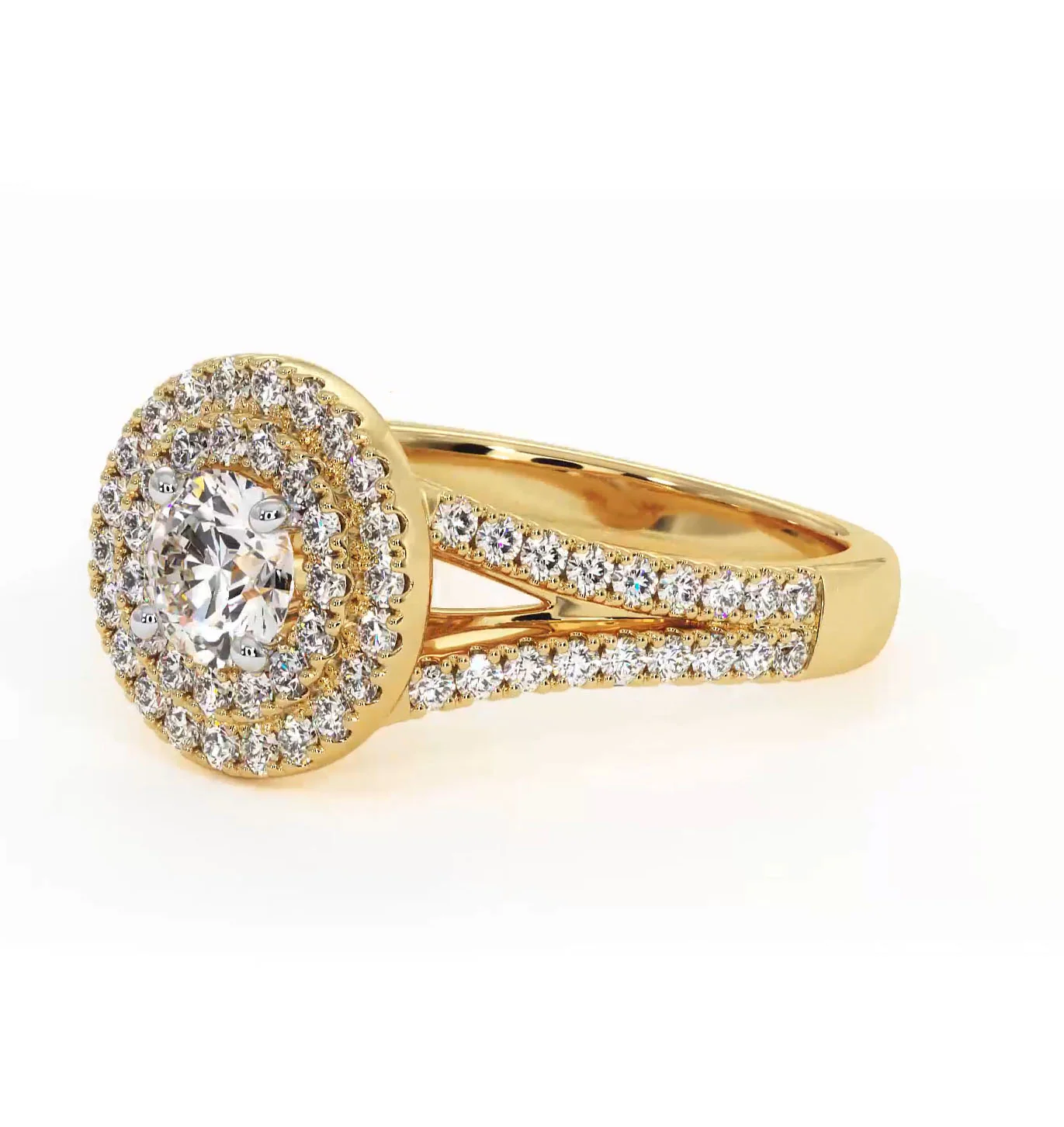 Camilla Diamond Halo Engagement Ring in 18K Gold 1.15ct G/SI2 - Image 97