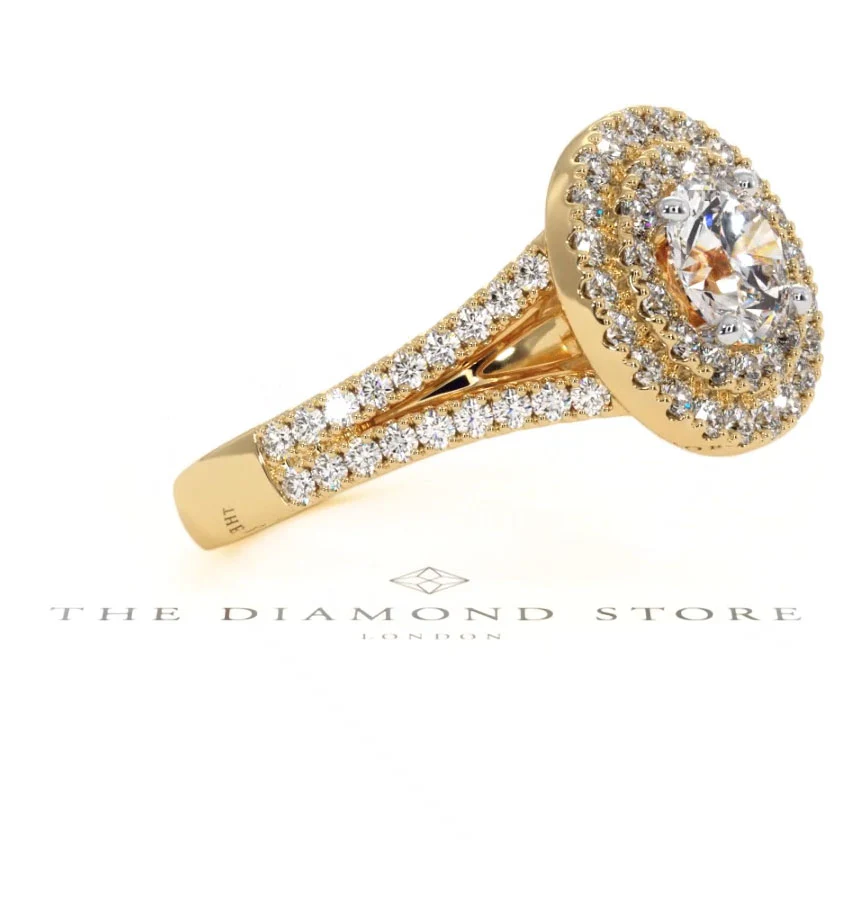 Camilla GIA Diamond Halo Engagement Ring in 18K Gold 1.65ct G/VS2 - Image 100