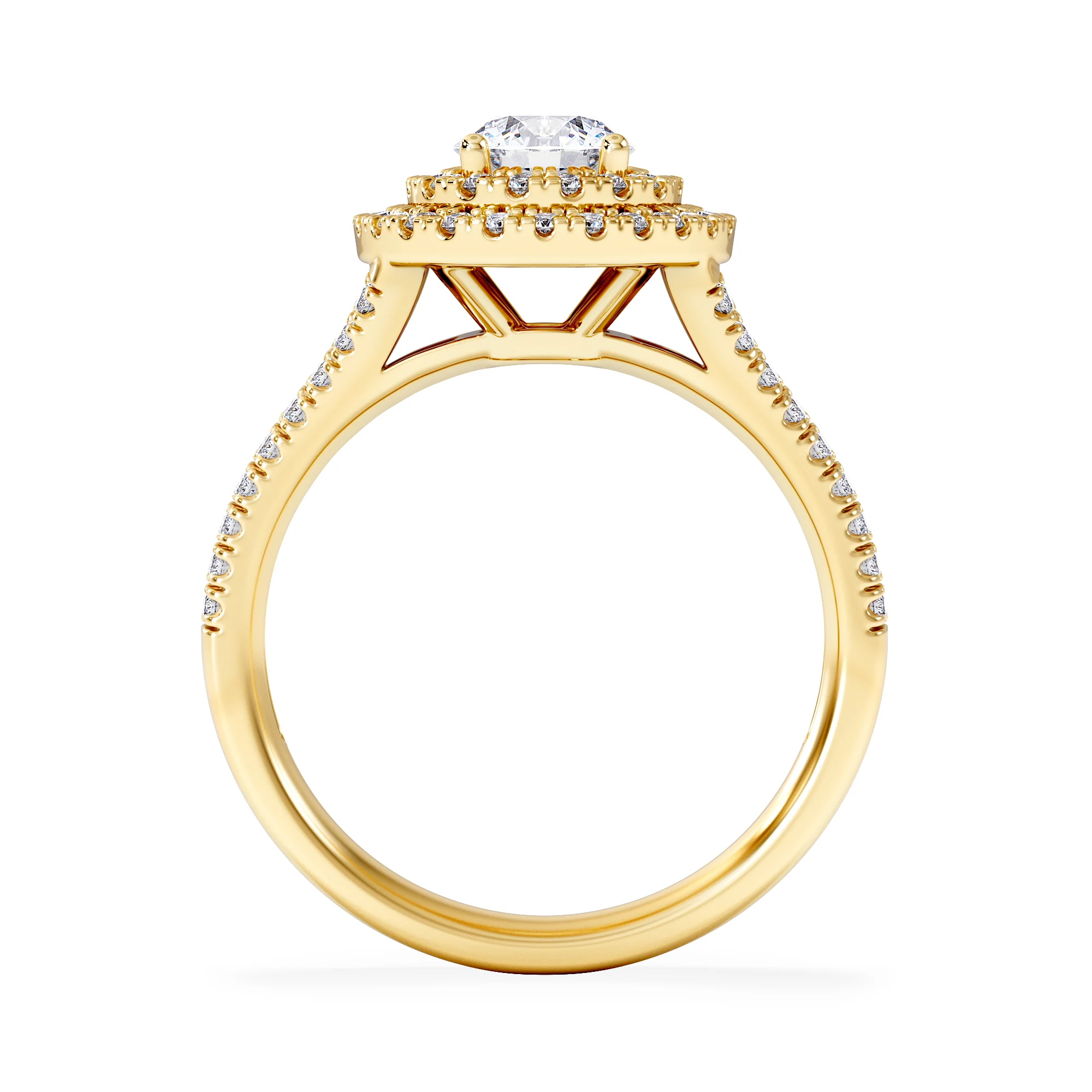 Camilla GIA Diamond Halo Engagement Ring in 18K Gold 1.65ct G/VS2 - Image 3