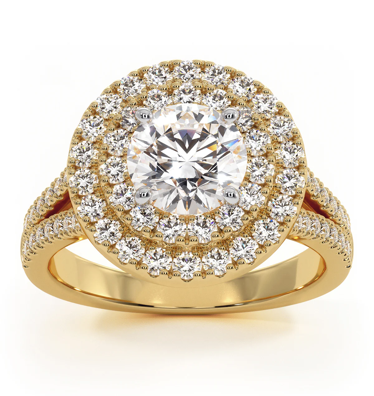 Camilla GIA Diamond Halo Engagement Ring in 18K Gold 2.15ct G/VS1 - Image 3