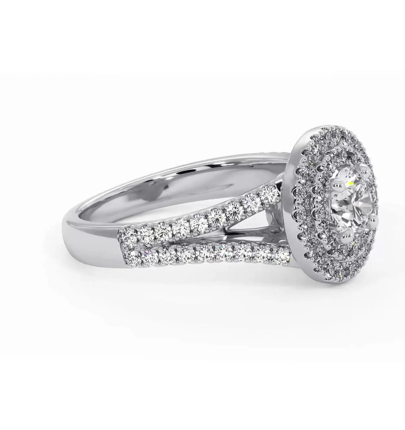 Camilla Diamond Halo Engagement Ring in Platinum 1.15ct G/SI2 - Image 155