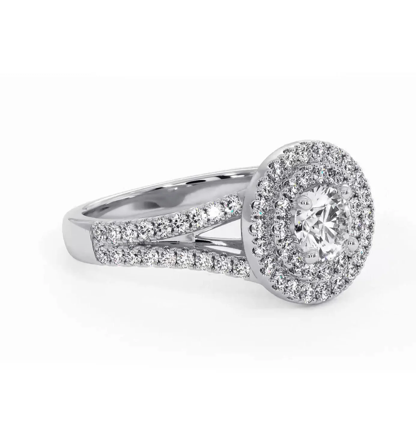 Camilla Diamond Halo Engagement Ring in Platinum 1.15ct G/SI2 - Image 159