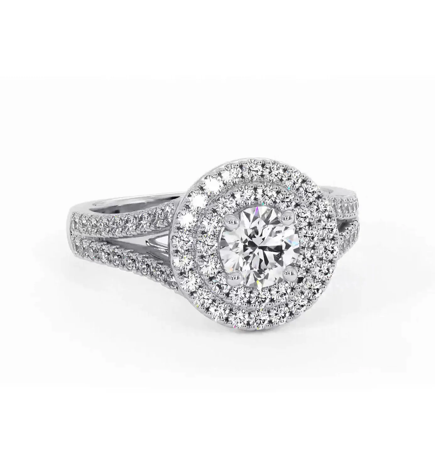 Camilla Diamond Halo Engagement Ring in Platinum 1.15ct G/SI2 - Image 165