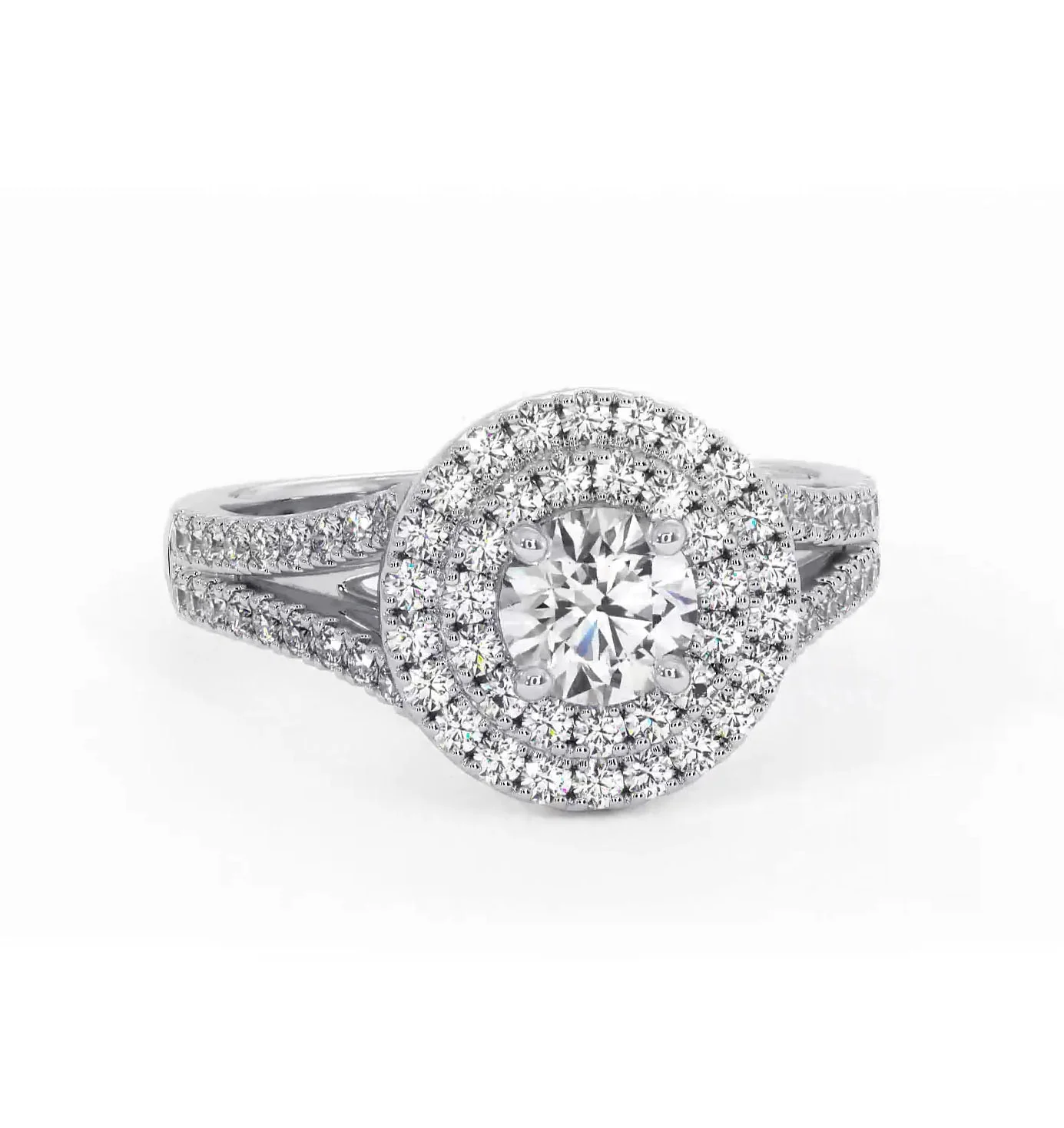 Camilla Diamond Halo Engagement Ring in Platinum 1.15ct G/SI2 - Image 166