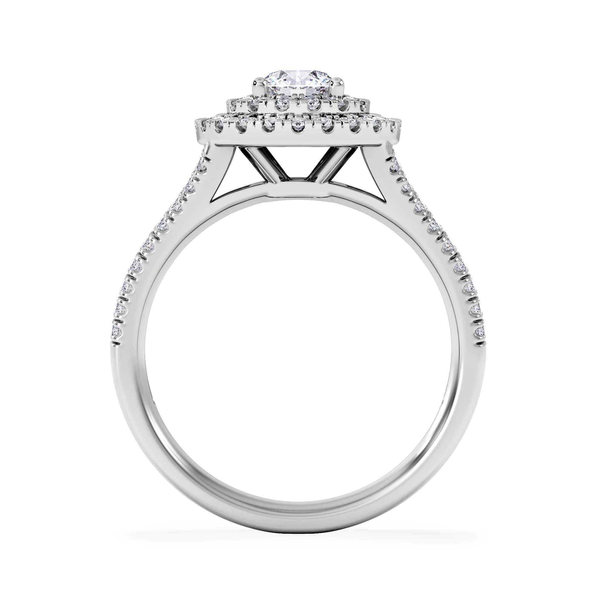 Camilla Diamond Halo Engagement Ring in Platinum 1.15ct G/SI2 - Image 3