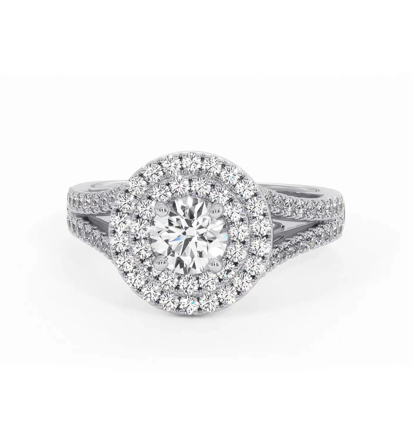 Camilla Diamond Halo Engagement Ring in Platinum 1.15ct G/SI2 - Image 89