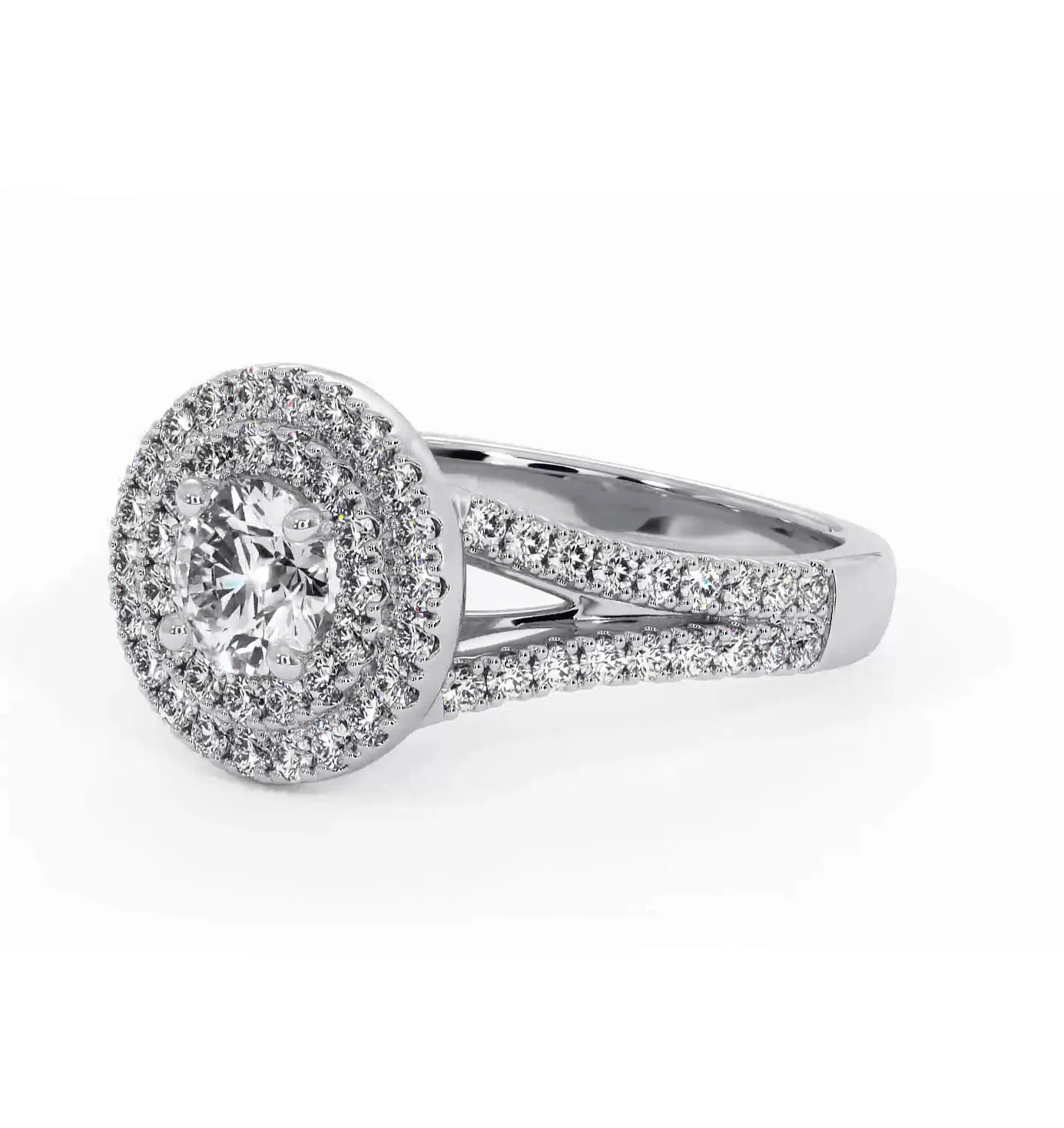 Camilla Diamond Halo Engagement Ring in Platinum 1.15ct G/SI2 - Image 96
