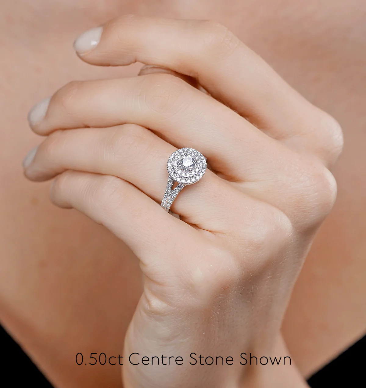 Camilla Diamond Halo Engagement Ring in Platinum 1.15ct G/VS1 - Image 4