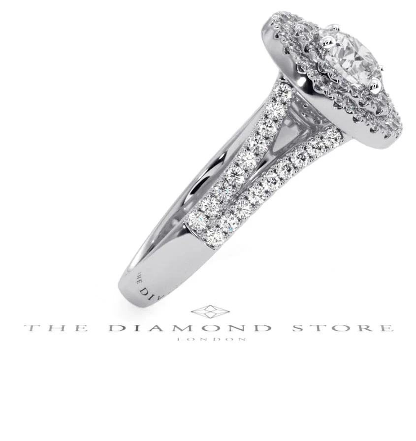 Camilla GIA Diamond Halo Engagement Ring in Platinum 1.65ct G/SI2 - Image 106