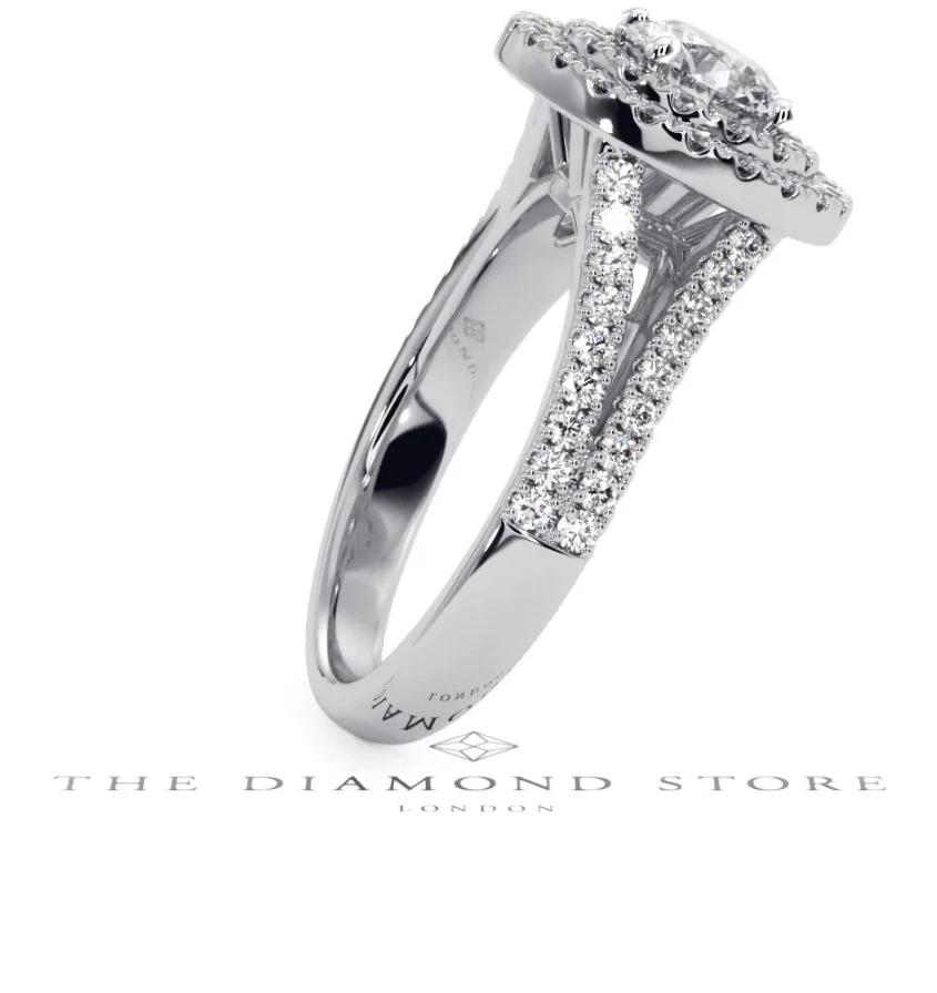 Camilla GIA Diamond Halo Engagement Ring in Platinum 1.65ct G/SI2 - Image 110