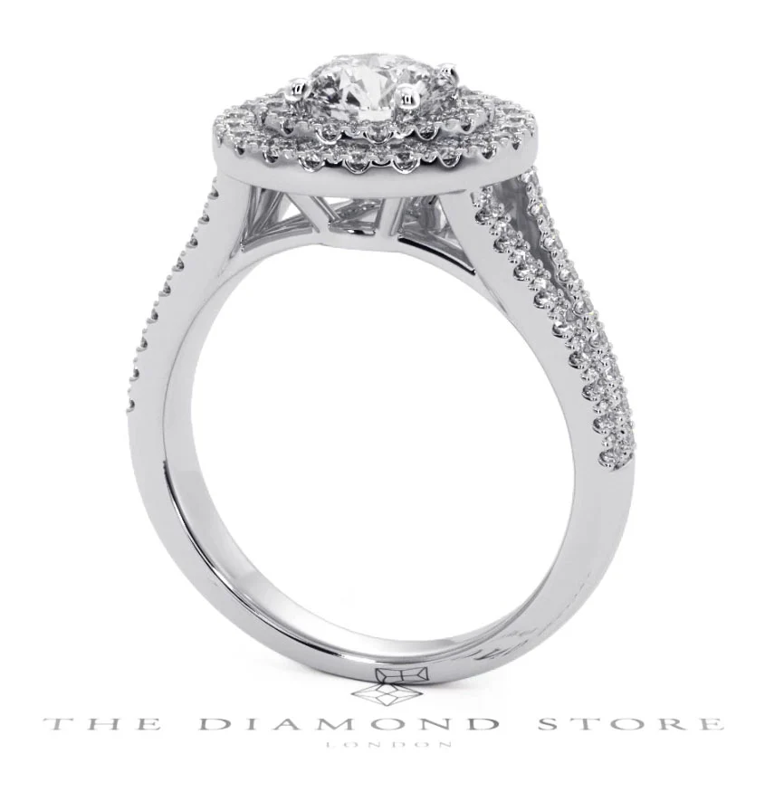 Camilla GIA Diamond Halo Engagement Ring in Platinum 1.65ct G/SI2 - Image 123