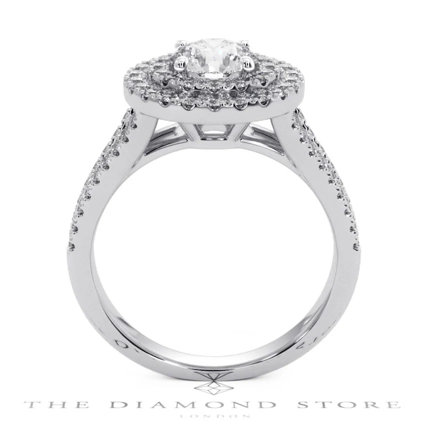Camilla GIA Diamond Halo Engagement Ring in Platinum 1.65ct G/SI2 - Image 128