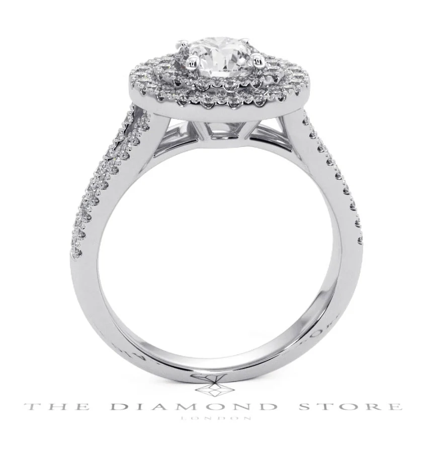 Camilla GIA Diamond Halo Engagement Ring in Platinum 1.65ct G/SI2 - Image 130