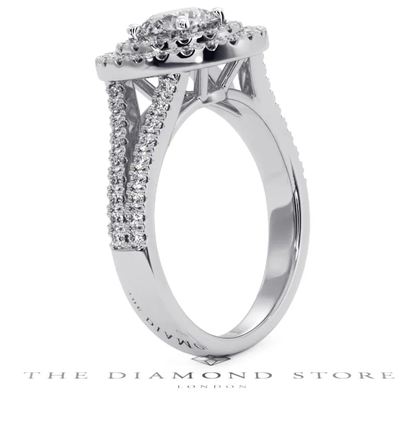 Camilla GIA Diamond Halo Engagement Ring in Platinum 1.65ct G/SI2 - Image 140