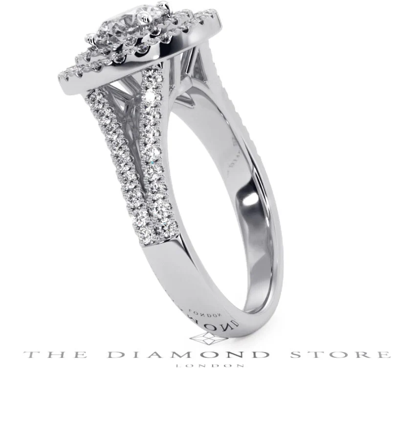Camilla GIA Diamond Halo Engagement Ring in Platinum 1.65ct G/SI2 - Image 144