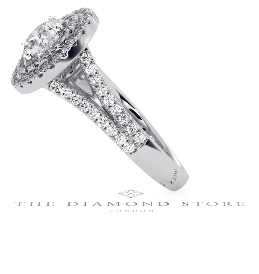 Camilla GIA Diamond Halo Engagement Ring in Platinum 1.65ct G/SI2 - Image 150