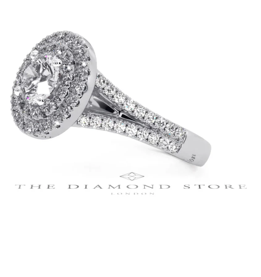 Camilla GIA Diamond Halo Engagement Ring in Platinum 1.65ct G/SI2 - Image 156