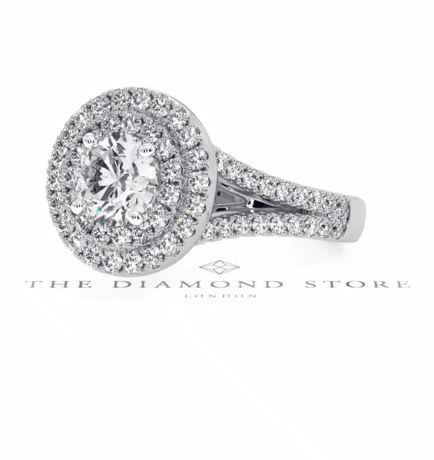 Camilla GIA Diamond Halo Engagement Ring in Platinum 1.65ct G/SI2 - Image 161