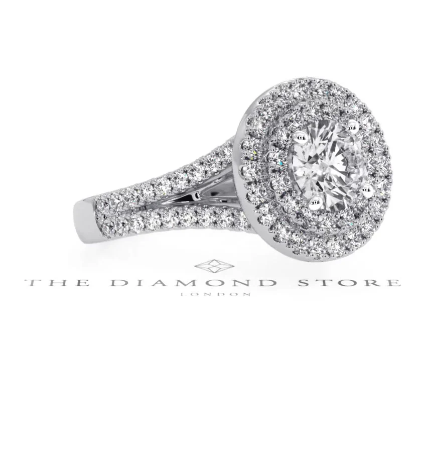 Camilla GIA Diamond Halo Engagement Ring in Platinum 1.65ct G/SI2 - Image 96