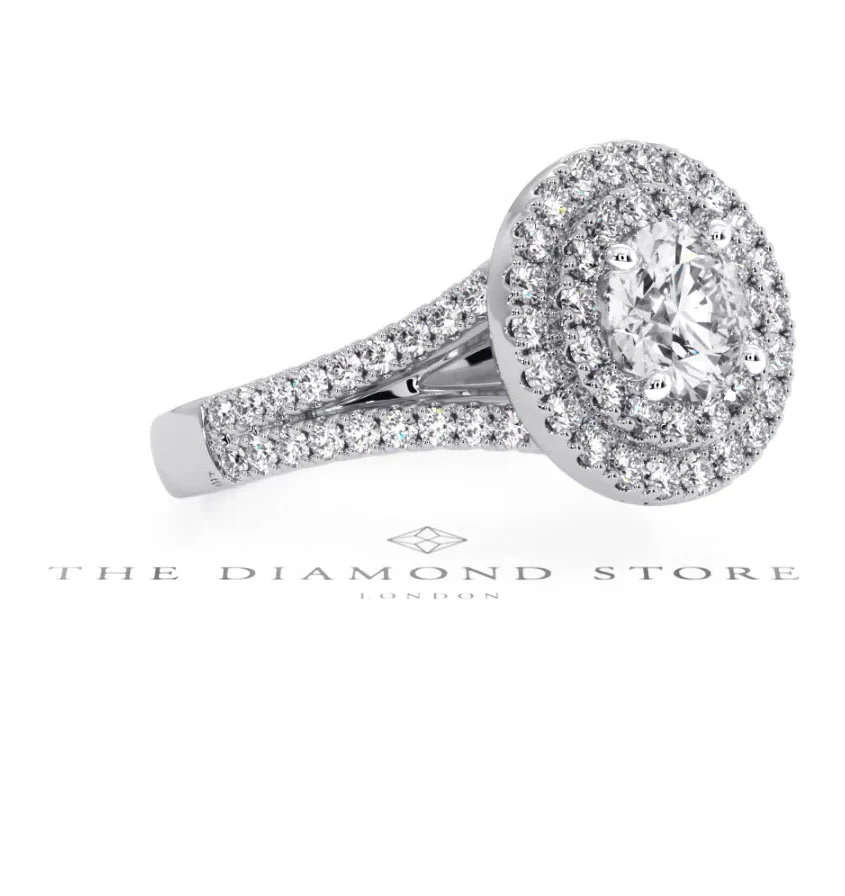 Camilla GIA Diamond Halo Engagement Ring in Platinum 1.65ct G/SI2 - Image 97