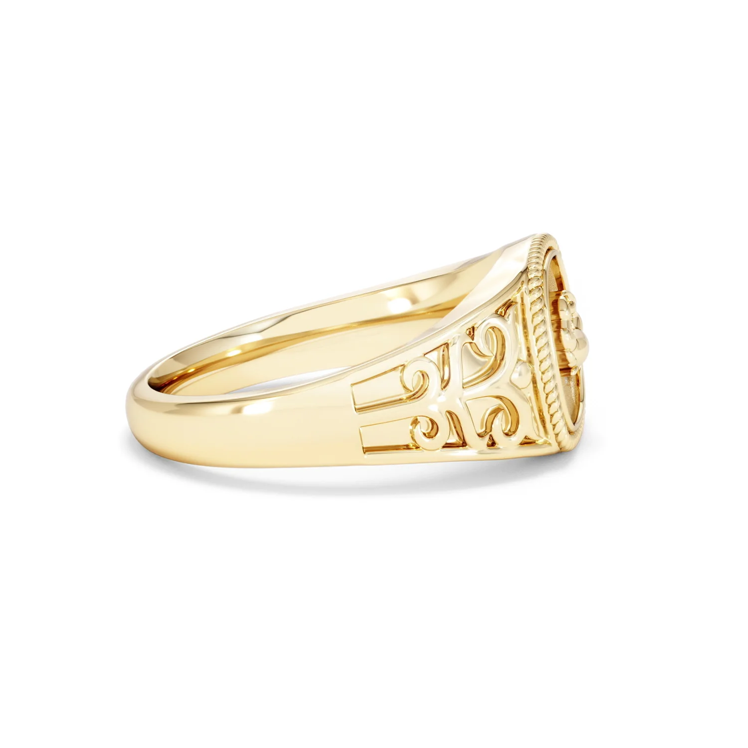 Cancer Zodiac 0.01ct Lab Diamond Signet Ring in 18K Gold Vermeil - Image 25