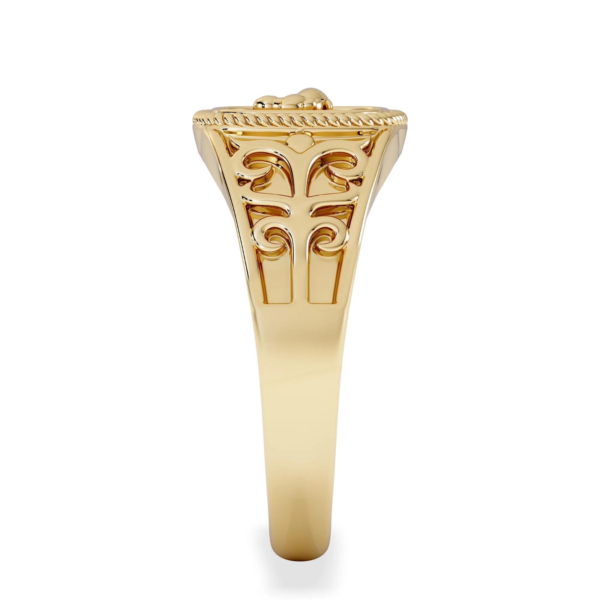 Cancer Zodiac 0.01ct Lab Diamond Signet Ring in 18K Gold Vermeil - Image 5