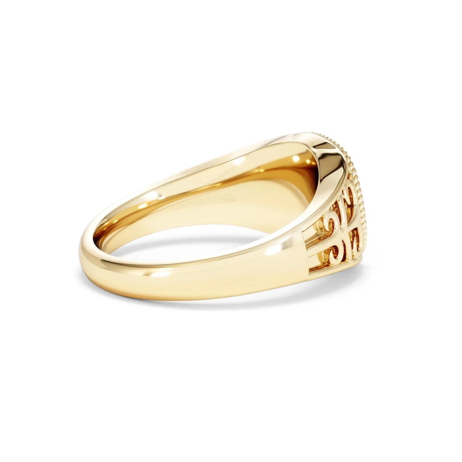 Capricorn Zodiac 0.01ct Lab Diamond Signet Ring in 18K Gold Vermeil - Image 33