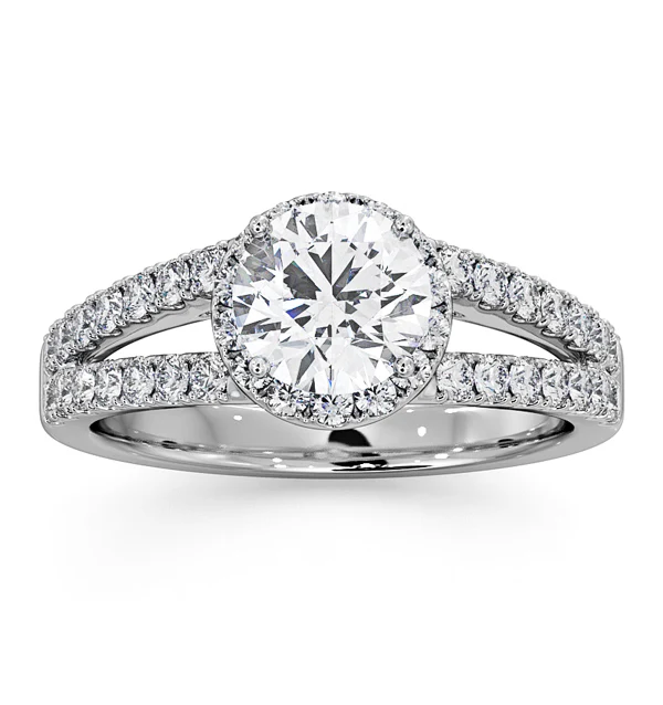 Carly GIA Diamond Engagement Side Stone Ring Platinum 1.58CT G/SI2 - Image 3