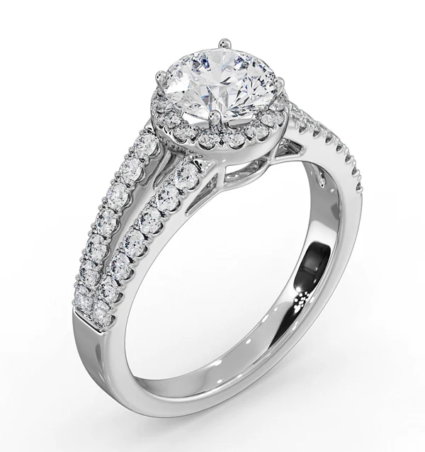 Carly GIA Diamond Engagement Side Stone Ring Platinum 1.58CT G/VS1 - Image 4