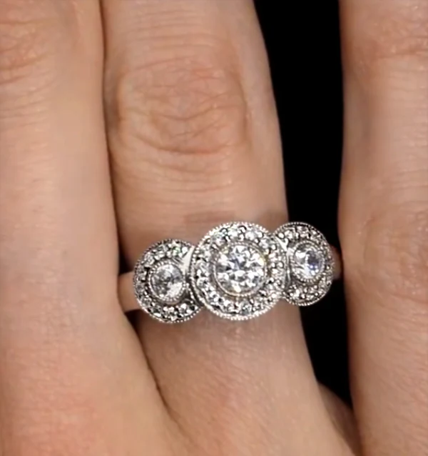 Celeste Halo Pave Ring 0.92ct of H/Si Lab Diamonds in 9K White Gold - Image 4