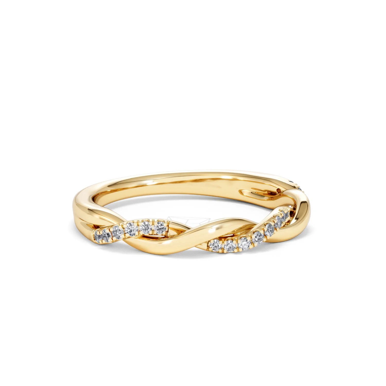 Celia Twist Half Band 0.15ct F/VS Round Cut Lab Diamond Eternity Ring in 18K Gold Vermeil - Image 16
