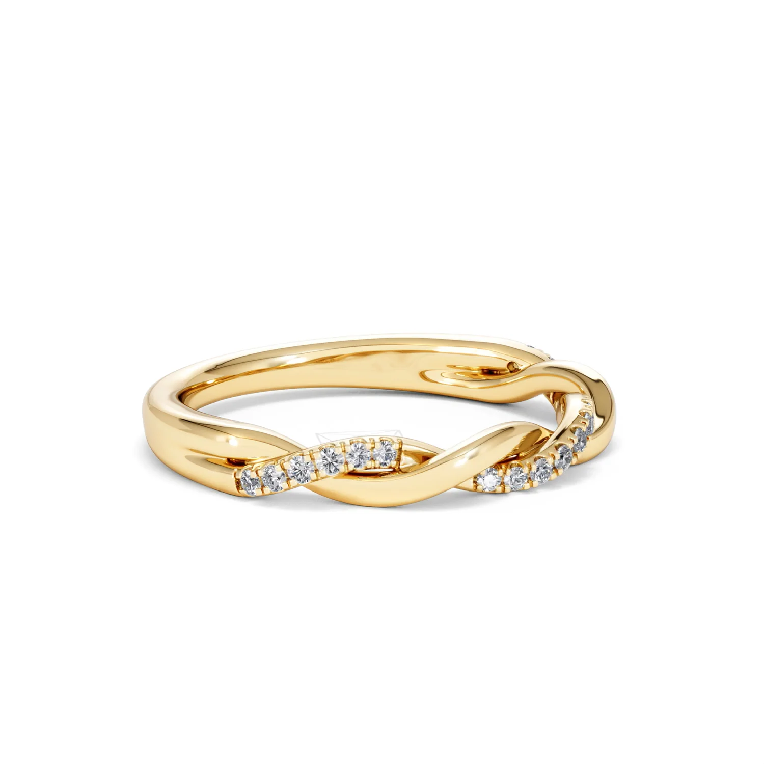 Celia Twist Half Band 0.15ct F/VS Round Cut Lab Diamond Eternity Ring in 18K Gold Vermeil - Image 20