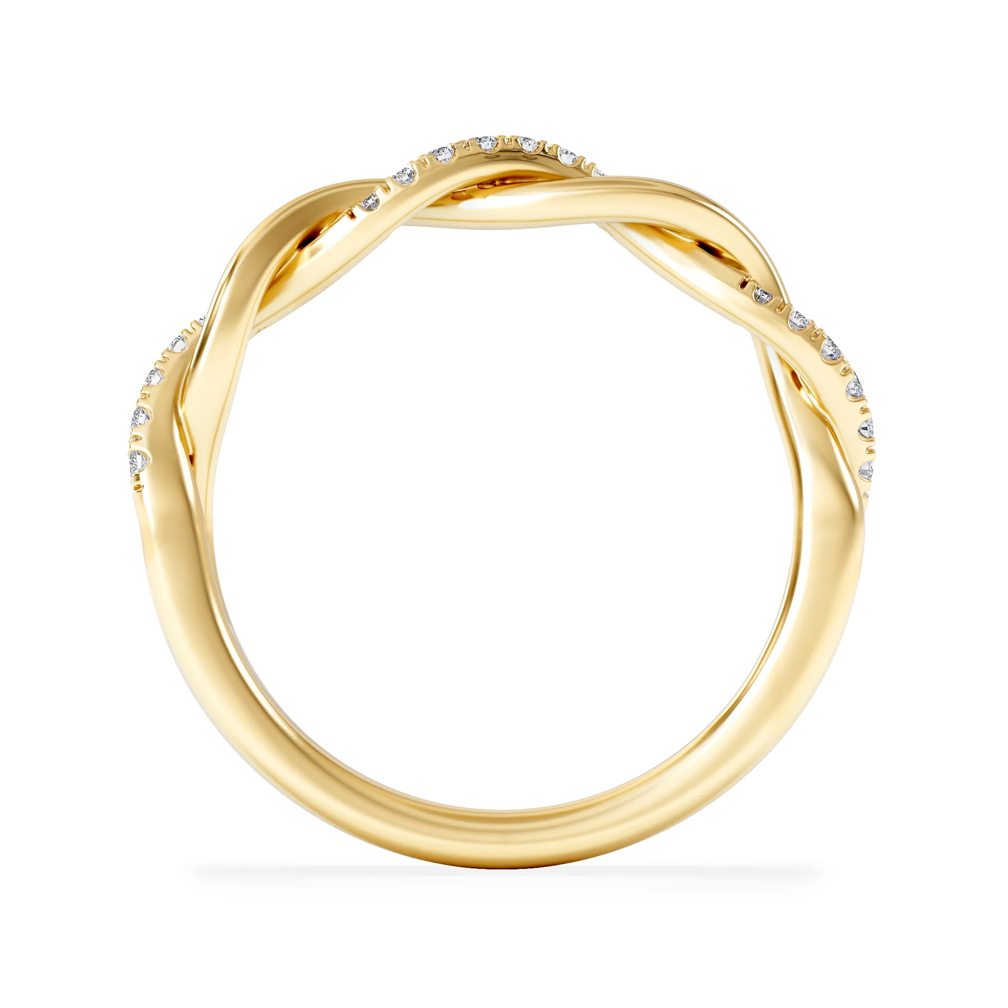 Celia Twist Half Band 0.15ct F/VS Round Cut Lab Diamond Eternity Ring in 18K Gold Vermeil - Image 3