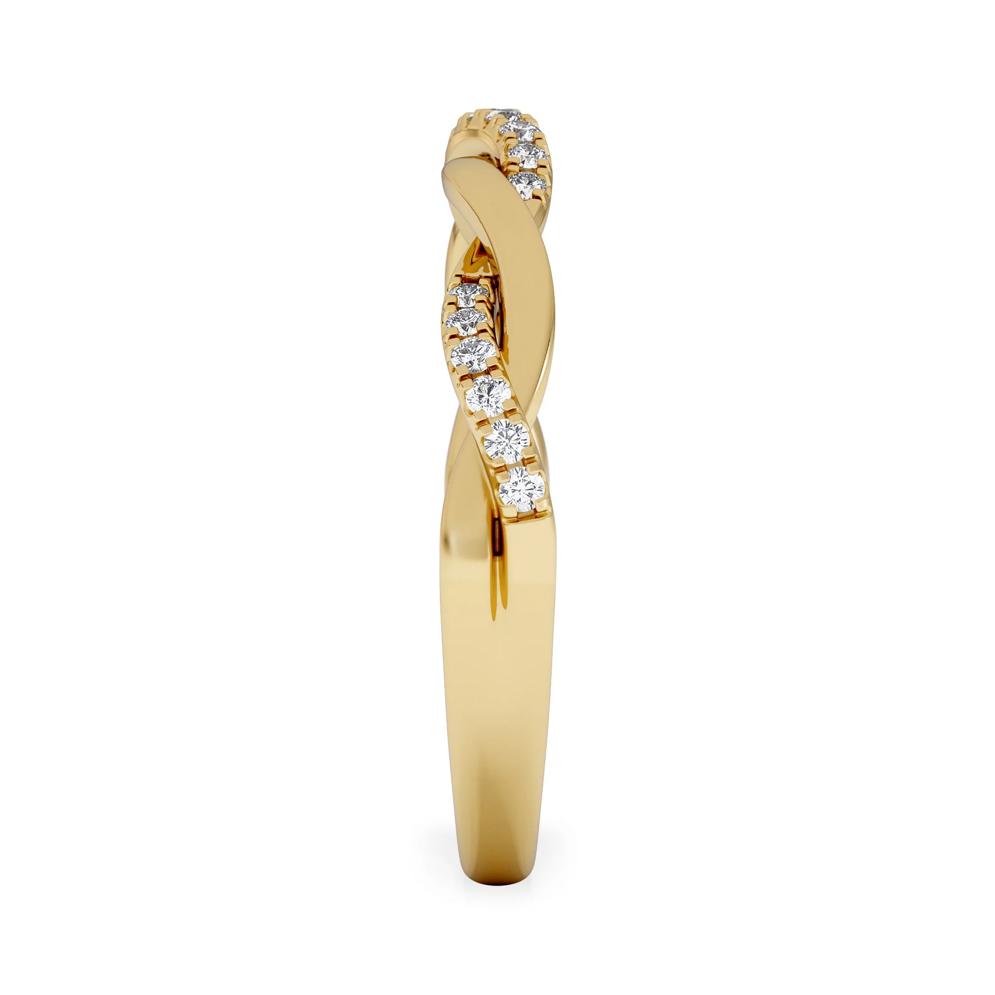 Celia Twist Half Band 0.15ct F/VS Round Cut Lab Diamond Eternity Ring in 18K Gold Vermeil - Image 5