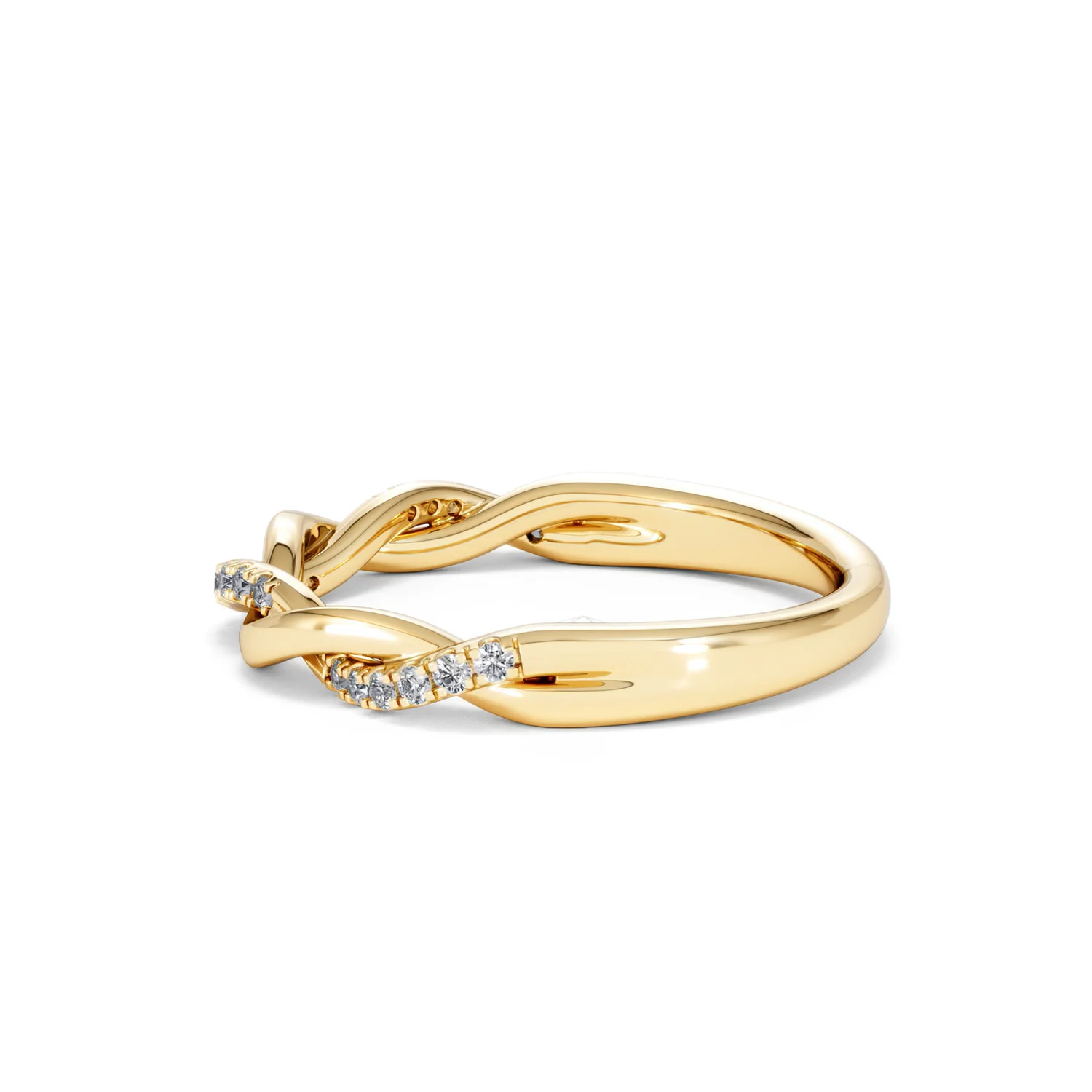 Celia Twist Half Band 0.15ct F/VS Round Cut Lab Diamond Eternity Ring in 18K Gold Vermeil - Image 67