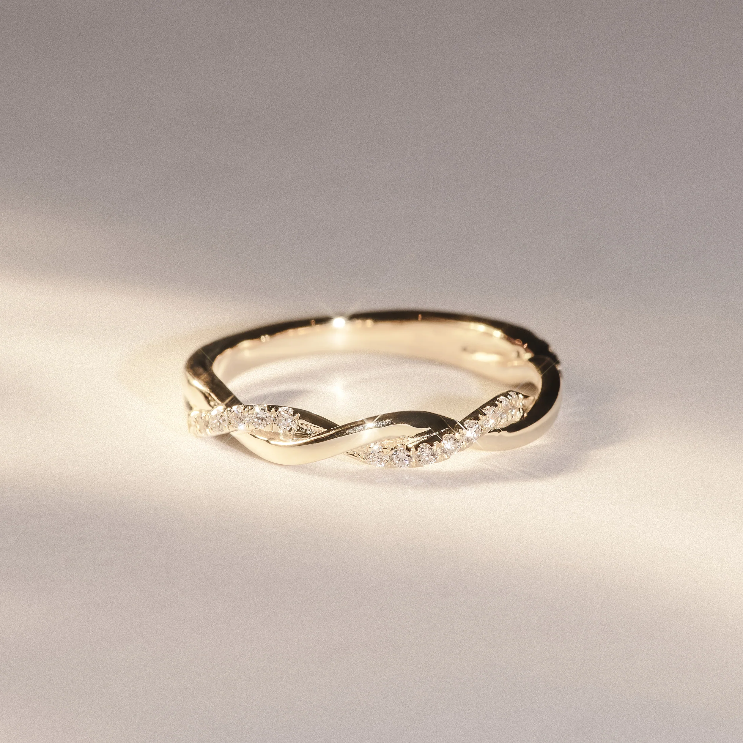Celia Twist Half Band 0.15ct F/VS Round Cut Lab Diamond Eternity Ring in 18K Gold Vermeil - Image 7