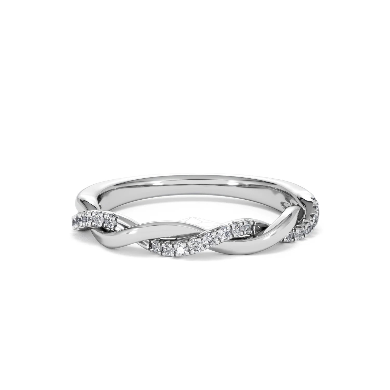 Celia Twist Half Band 0.15ct F/VS Round Cut Lab Diamond Eternity Ring in Silver - Image 10