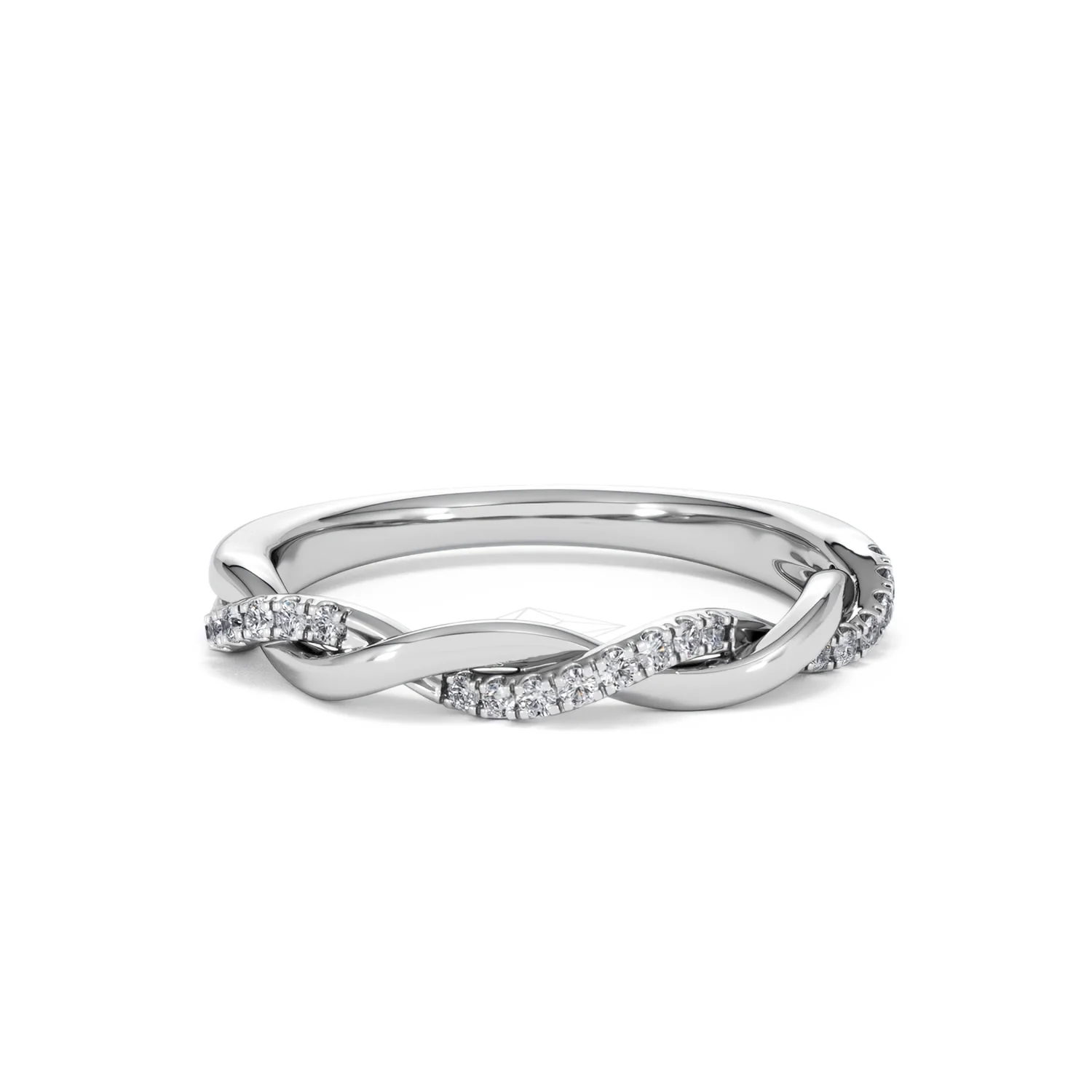 Celia Twist Half Band 0.15ct F/VS Round Cut Lab Diamond Eternity Ring in Silver - Image 11
