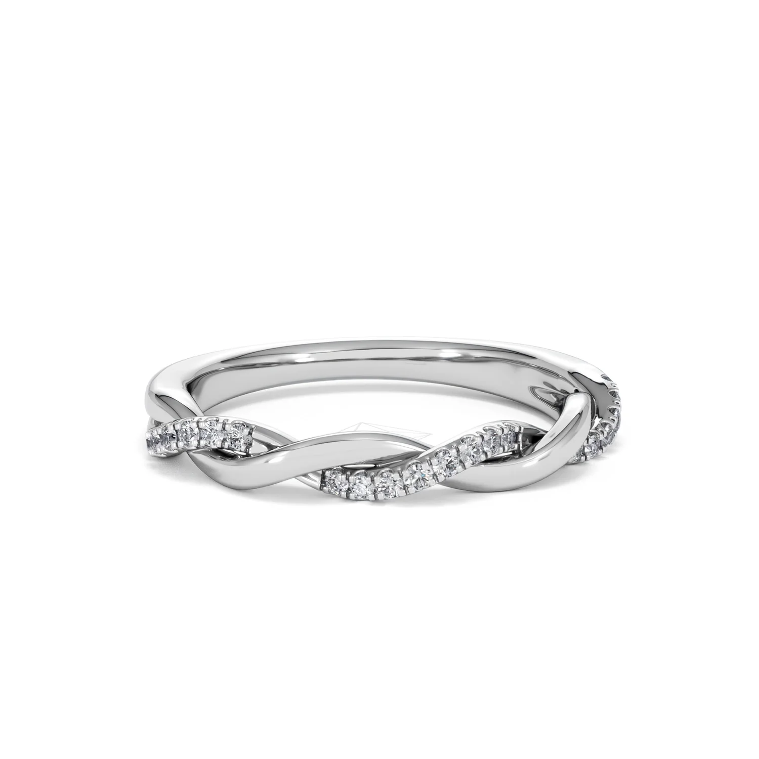 Celia Twist Half Band 0.15ct F/VS Round Cut Lab Diamond Eternity Ring in Silver - Image 12