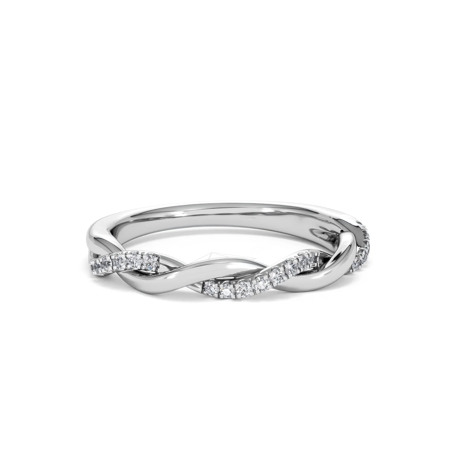 Celia Twist Half Band 0.15ct F/VS Round Cut Lab Diamond Eternity Ring in Silver - Image 13