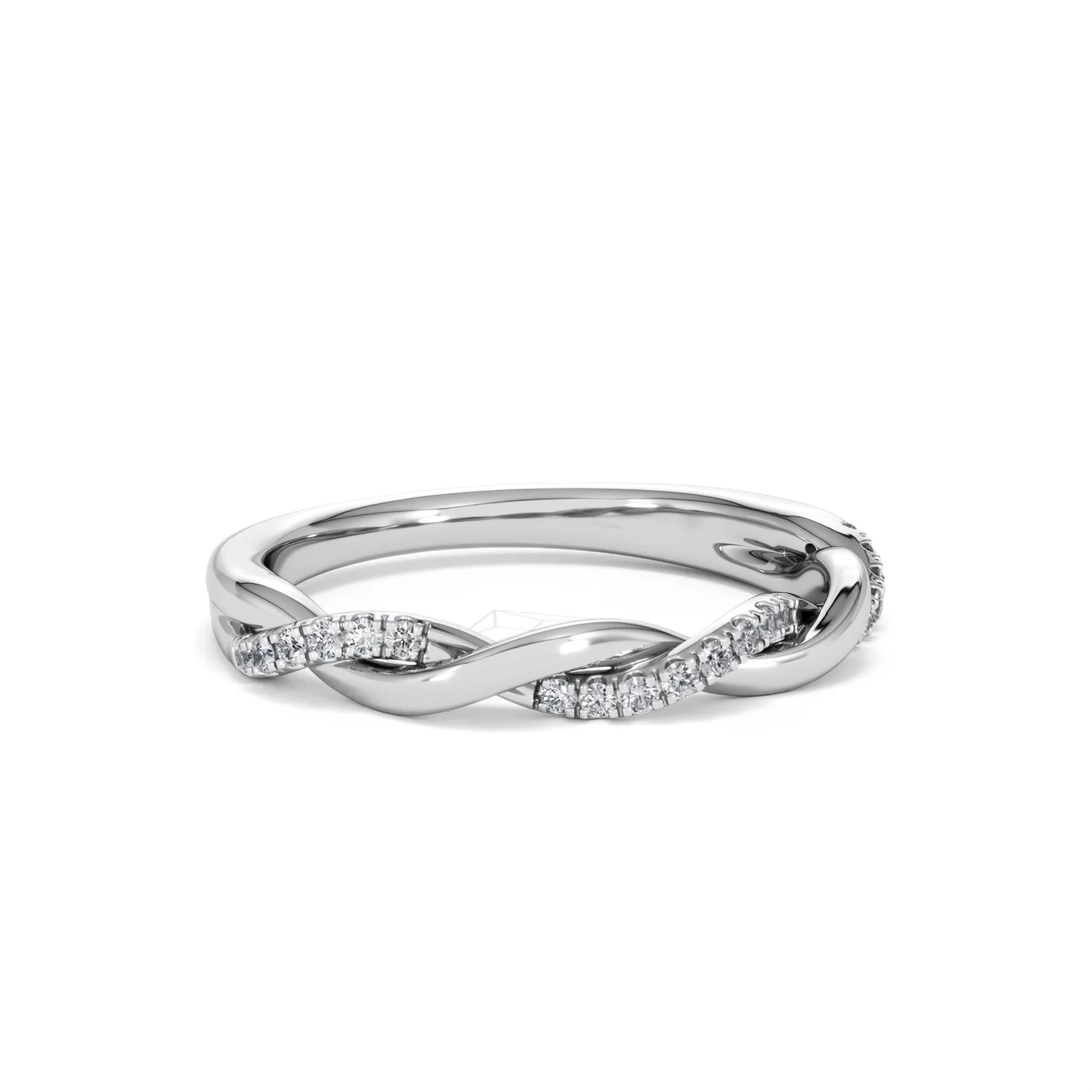 Celia Twist Half Band 0.15ct F/VS Round Cut Lab Diamond Eternity Ring in Silver - Image 15