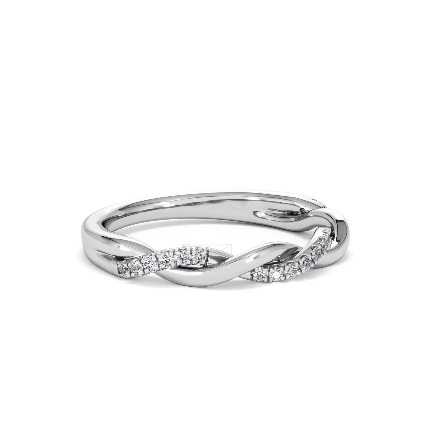 Celia Twist Half Band 0.15ct F/VS Round Cut Lab Diamond Eternity Ring in Silver - Image 19