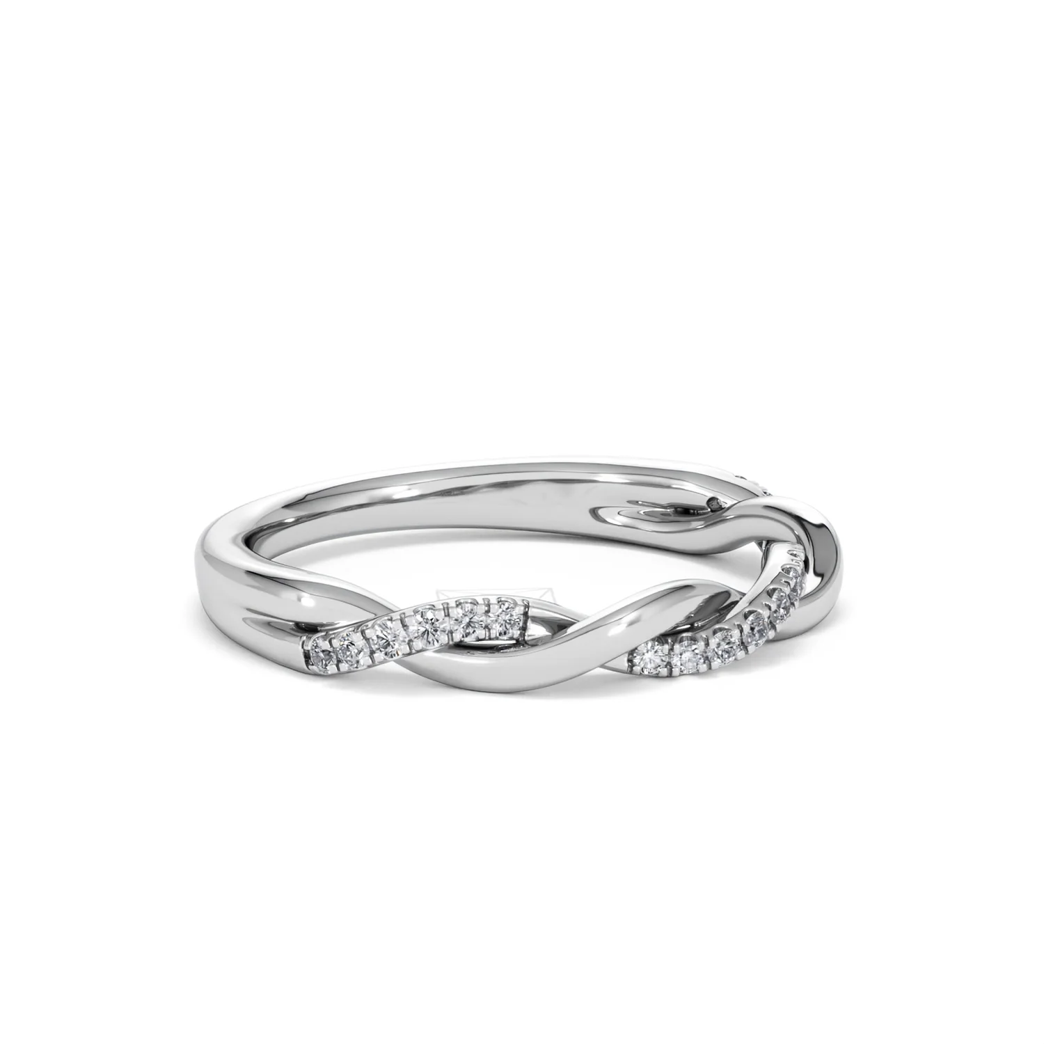 Celia Twist Half Band 0.15ct F/VS Round Cut Lab Diamond Eternity Ring in Silver - Image 20