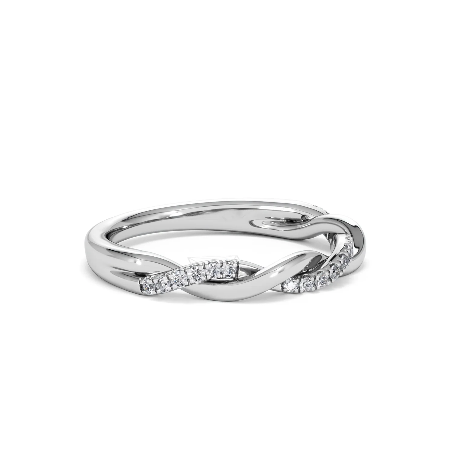 Celia Twist Half Band 0.15ct F/VS Round Cut Lab Diamond Eternity Ring in Silver - Image 21