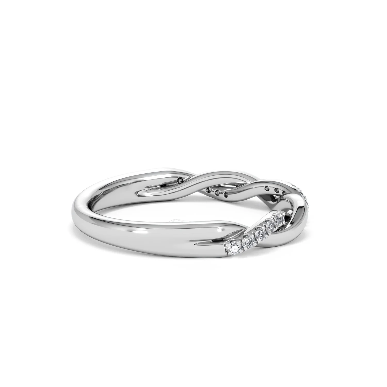 Celia Twist Half Band 0.15ct F/VS Round Cut Lab Diamond Eternity Ring in Silver - Image 32