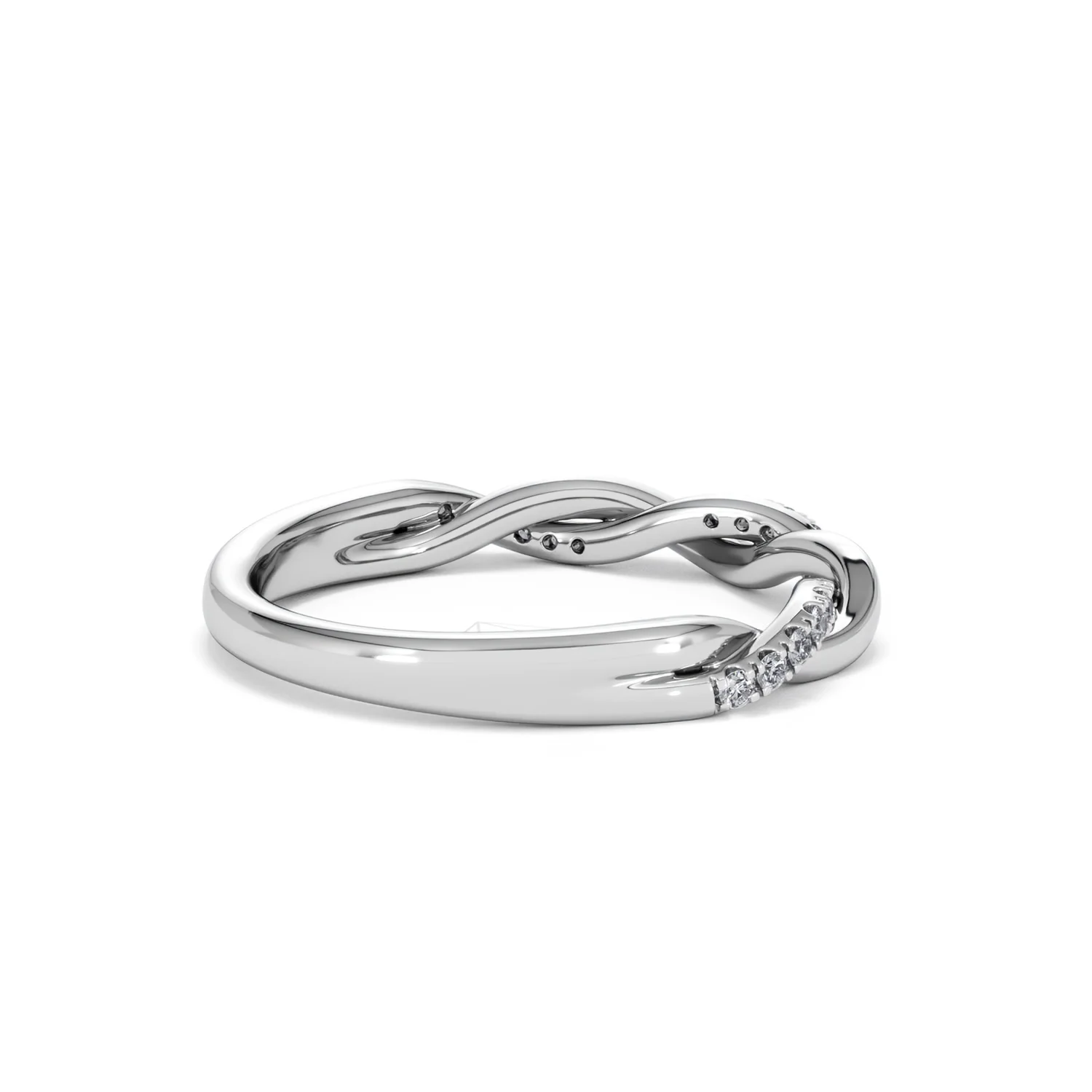 Celia Twist Half Band 0.15ct F/VS Round Cut Lab Diamond Eternity Ring in Silver - Image 35
