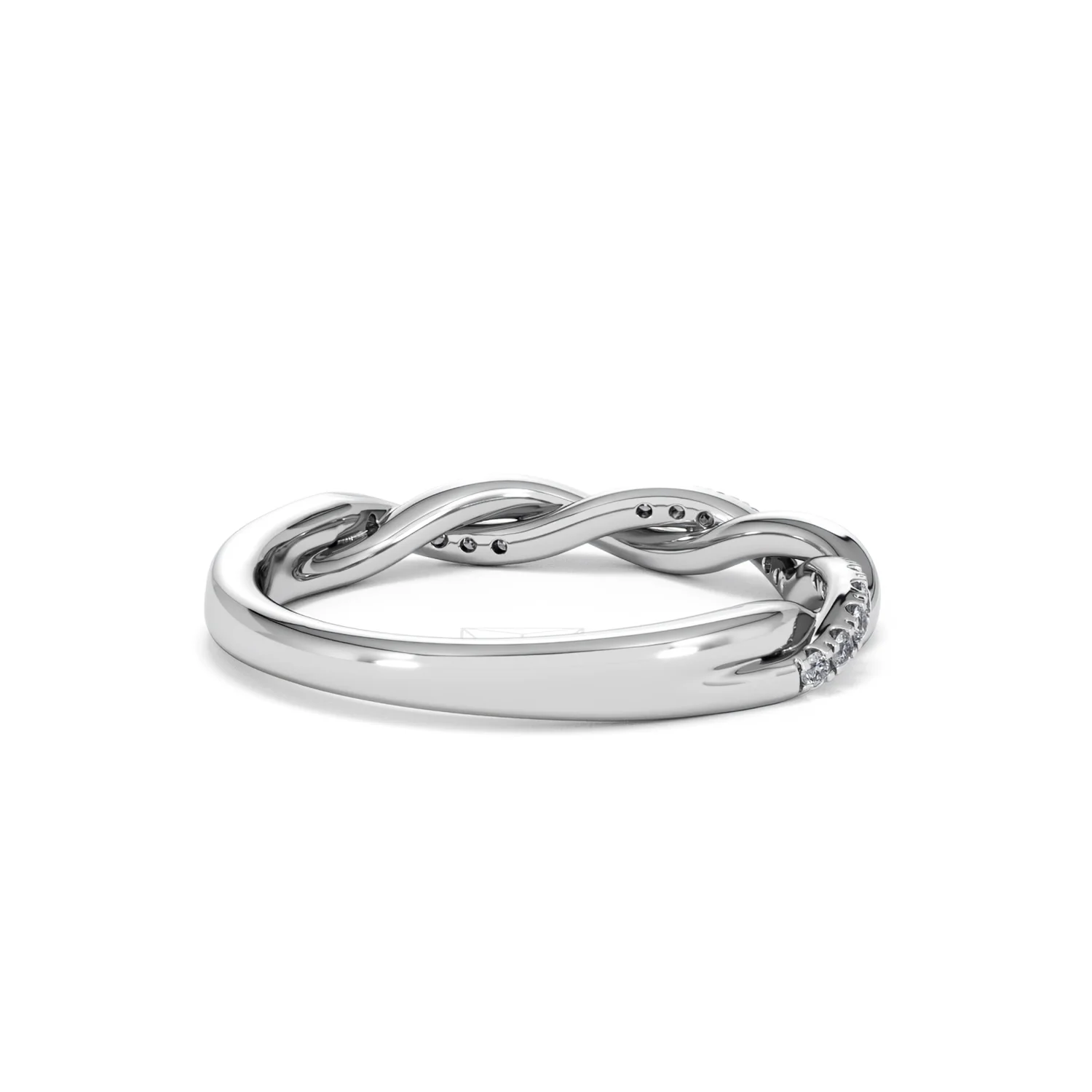 Celia Twist Half Band 0.15ct F/VS Round Cut Lab Diamond Eternity Ring in Silver - Image 39