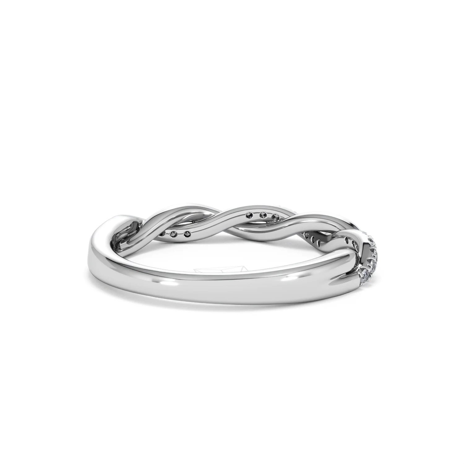 Celia Twist Half Band 0.15ct F/VS Round Cut Lab Diamond Eternity Ring in Silver - Image 42